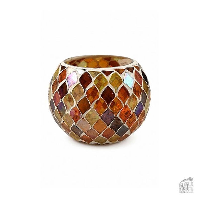 Ljuslykta för Värmeljus, H8xDia10cm Glas, Orange