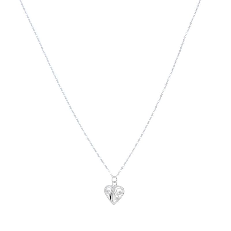 Halsband Hjärta Silver Löv 