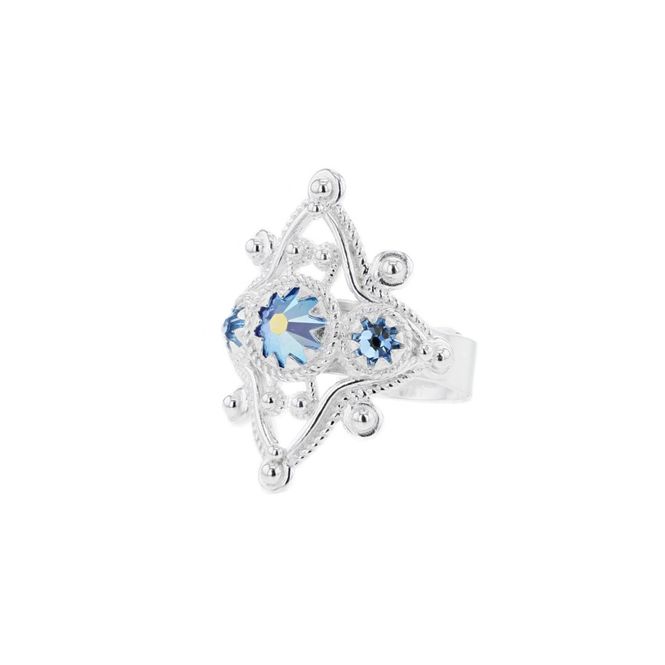Huvudbild Ring Regulerbar Kristall Silver. B: 2,2 cm. H: ...